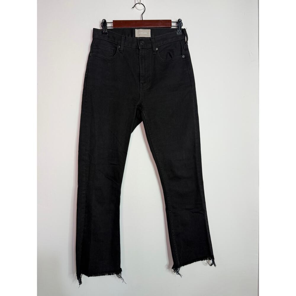 Everlane Women’s Black wash High Rise Kick Crop Raw Hem Jeans Pants Size 26
